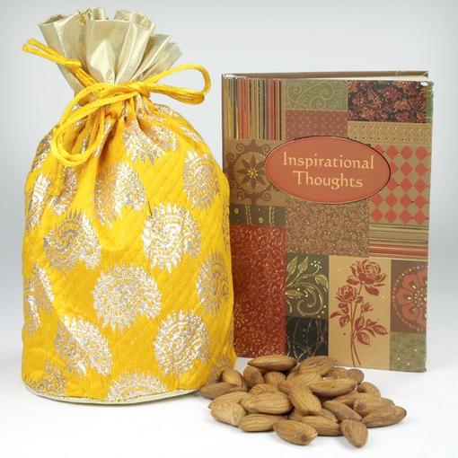 Dryfruits Potli n Inspiring Thoughts Book Hamper